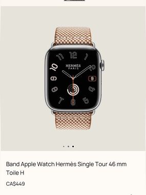 Hermès Single Tour Apple Watch Band in Gold and Écru 45 mm